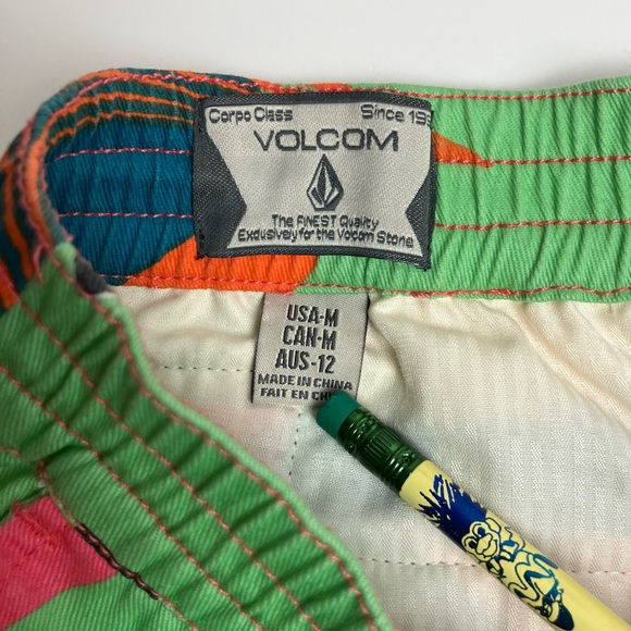 Volcom Kids Swim Shorts Medium 12y Elastic Boys Boardshorts Surf Trunks - Picture 7 of 12